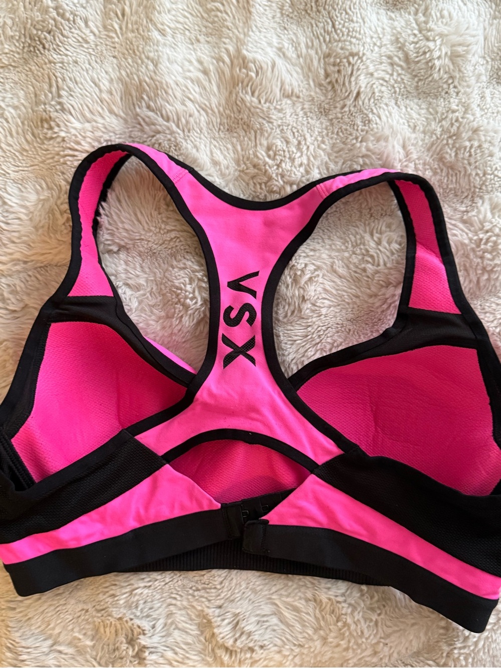VSX Hot Pink and Black Racerback Sports Bra - Picture 2 of 3